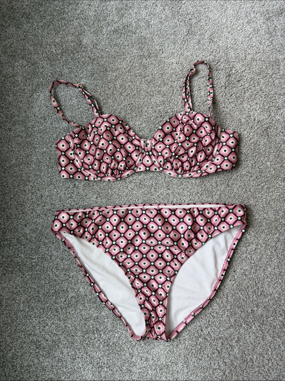 Shade and ShorePink Patterned Two-Piece Bikini Set